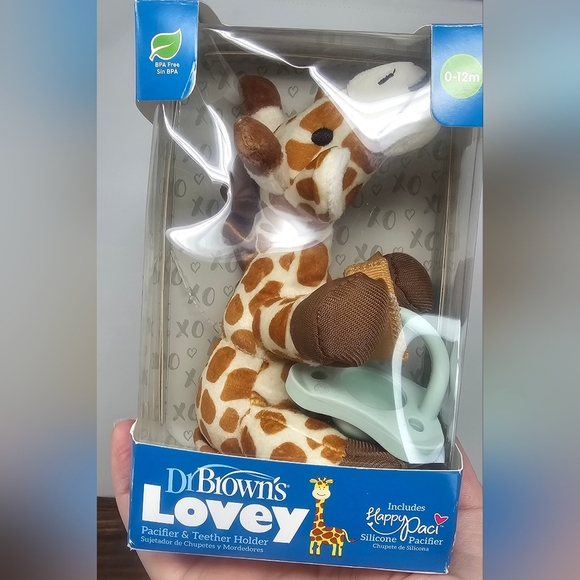 Dr. Brown's Baby Lovey GIRAFFE Pacifier and Teether Holder Happy Paci 0-12 m NEW - Picture 2 of 7